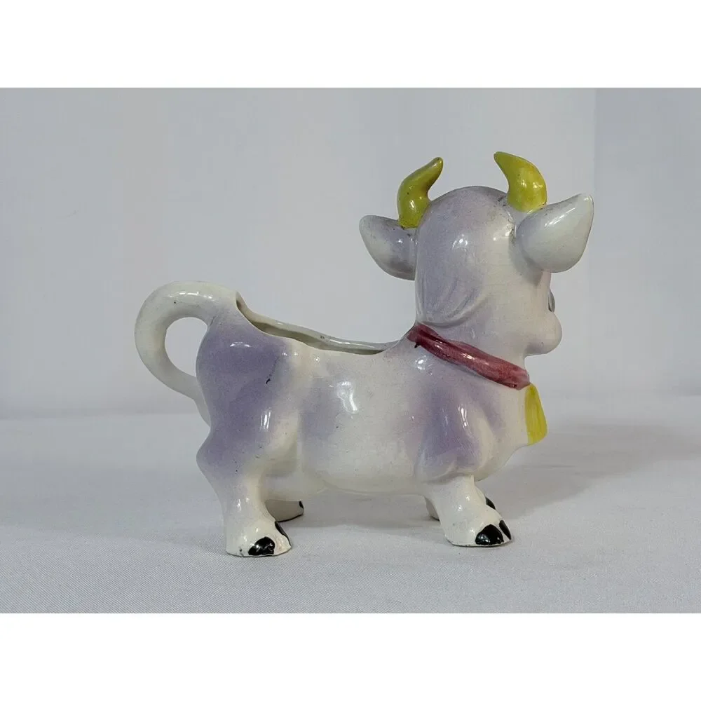 VTG Anthropomorphic Dairy Cow Planter Bell Made in Japan Farmhouse